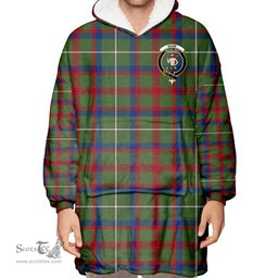 Scottish Shaw Green Modern Clan Tartan Oversized Blanket Hoodie - Crest Scottish Plaid Tartan Plaid