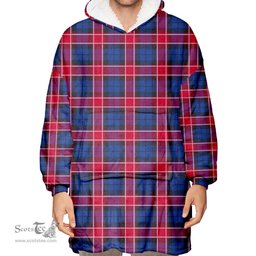Scottish Graham of Menteith Red Clan Tartan Oversized Blanket Hoodie - Classic Scottish Plaid Tartan Plaid