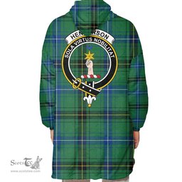 Scottish Henderson Ancient Clan Tartan Oversized Blanket Hoodie - Crest Scottish Plaid Tartan Plaid