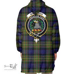 Scottish MacLaren Modern Clan Tartan Oversized Blanket Hoodie - Crest Scottish Plaid Tartan Plaid