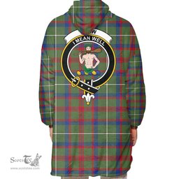 Scottish Shaw Green Modern Clan Tartan Oversized Blanket Hoodie - Crest Scottish Plaid Tartan Plaid
