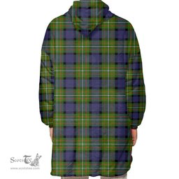 Scottish Fergusson Modern Clan Tartan Oversized Blanket Hoodie - Classic Scottish Plaid Tartan Plaid