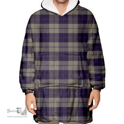 Scottish Cunningham Dress Blue Dancers Clan Tartan Oversized Blanket Hoodie - Classic Scottish Plaid Tartan Plaid