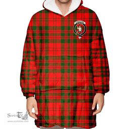 Scottish Livingstone Modern Clan Tartan Oversized Blanket Hoodie - Crest Scottish Plaid Tartan Plaid