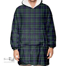 Scottish Graham of Montrose Modern Clan Tartan Oversized Blanket Hoodie - Classic Scottish Plaid Tartan Plaid