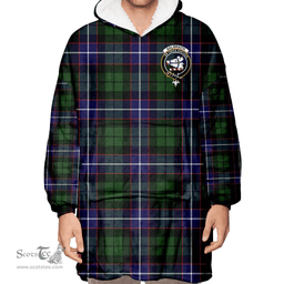 Scottish Galbraith Modern Clan Tartan Oversized Blanket Hoodie - Crest Scottish Plaid Tartan Plaid