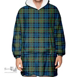 Scottish Colquhoun Ancient Clan Tartan Oversized Blanket Hoodie - Classic Scottish Plaid Tartan Plaid