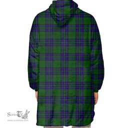 Scottish Lockhart Clan Tartan Oversized Blanket Hoodie - Classic Scottish Plaid Tartan Plaid