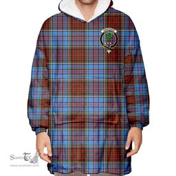 Scottish Anderson Modern Clan Tartan Oversized Blanket Hoodie - Crest Scottish Plaid Tartan Plaid