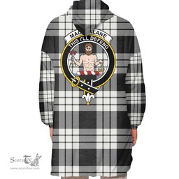 Scottish MacFarlane Black & White Clan Tartan Oversized Blanket Hoodie - Crest Scottish Plaid Tartan Plaid