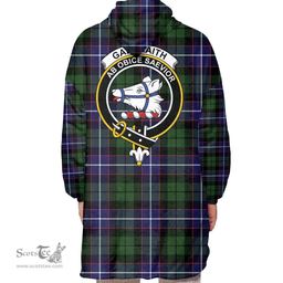 Scottish Galbraith Modern Clan Tartan Oversized Blanket Hoodie - Crest Scottish Plaid Tartan Plaid