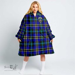 Scottish Weir Modern Clan Tartan Oversized Blanket Hoodie - Crest Scottish Plaid Tartan Plaid