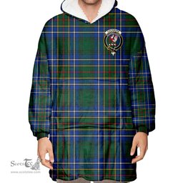 Scottish Cockburn Ancient Clan Tartan Oversized Blanket Hoodie - Crest Scottish Plaid Tartan Plaid