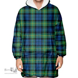 Scottish Gordon Ancient Clan Tartan Oversized Blanket Hoodie - Classic Scottish Plaid Tartan Plaid