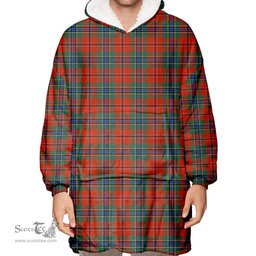 Scottish MacLean of Duart Ancient Clan Tartan Oversized Blanket Hoodie - Classic Scottish Plaid Tartan Plaid