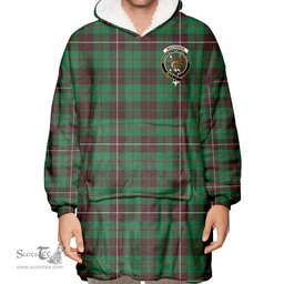 Scottish MacKinnon Hunting Ancient Clan Tartan Oversized Blanket Hoodie - Crest Scottish Plaid Tartan Plaid