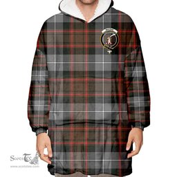 Scottish MacRae Hunting Weathered Clan Tartan Oversized Blanket Hoodie - Crest Scottish Plaid Tartan Plaid