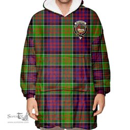 Scottish MacDonald of Clanranald Clan Tartan Oversized Blanket Hoodie - Crest Scottish Plaid Tartan Plaid