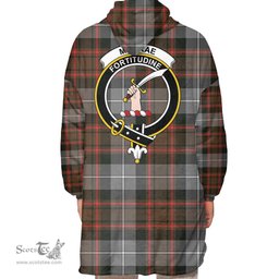 Scottish MacRae Hunting Weathered Clan Tartan Oversized Blanket Hoodie - Crest Scottish Plaid Tartan Plaid
