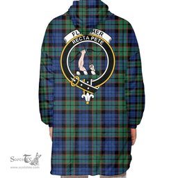 Scottish Fletcher Ancient Clan Tartan Oversized Blanket Hoodie - Crest Scottish Plaid Tartan Plaid