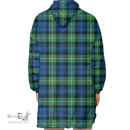 Scottish Gordon Ancient Clan Tartan Oversized Blanket Hoodie - Classic Scottish Plaid Tartan Plaid