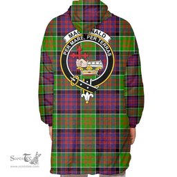Scottish MacDonald of Clanranald Clan Tartan Oversized Blanket Hoodie - Crest Scottish Plaid Tartan Plaid