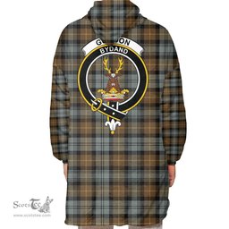 Scottish Gordon Weathered Clan Tartan Oversized Blanket Hoodie - Crest Scottish Plaid Tartan Plaid