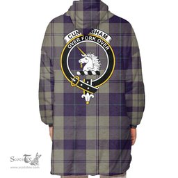 Scottish Cunningham Dress Blue Dancers Clan Tartan Oversized Blanket Hoodie - Crest Scottish Plaid Tartan Plaid