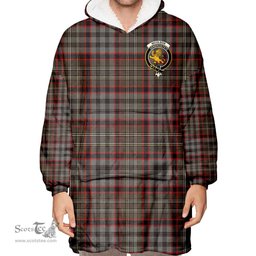 Scottish Nicolson Hunting Weathered Clan Tartan Oversized Blanket Hoodie - Crest Scottish Plaid Tartan Plaid