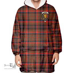 Scottish Cumming Hunting Weathered Clan Tartan Oversized Blanket Hoodie - Crest Scottish Plaid Tartan Plaid