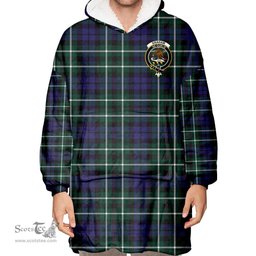 Scottish Graham of Montrose Modern Clan Tartan Oversized Blanket Hoodie - Crest Scottish Plaid Tartan Plaid