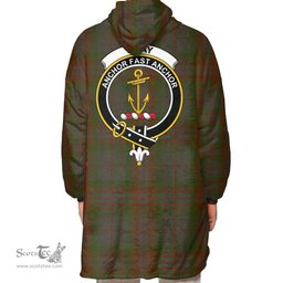 Scottish Gray Hunting Clan Tartan Oversized Blanket Hoodie - Crest Scottish Plaid Tartan Plaid