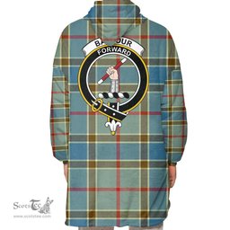 Scottish Balfour Blue Clan Tartan Oversized Blanket Hoodie - Crest Scottish Plaid Tartan Plaid