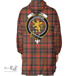 Scottish Cumming Hunting Weathered Clan Tartan Oversized Blanket Hoodie - Crest Scottish Plaid Tartan Plaid