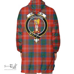 Scottish Chisholm Ancient Clan Tartan Oversized Blanket Hoodie - Crest Scottish Plaid Tartan Plaid