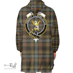 Scottish Stewart Hunting Weathered Clan Tartan Oversized Blanket Hoodie - Crest Scottish Plaid Tartan Plaid