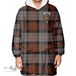 Scottish Cameron of Erracht Weathered Clan Tartan Oversized Blanket Hoodie - Crest Scottish Plaid Tartan Plaid