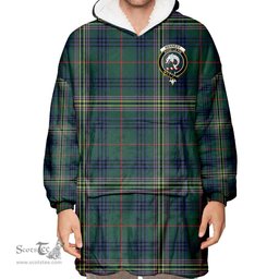 Scottish Kennedy Modern Clan Tartan Oversized Blanket Hoodie - Crest Scottish Plaid Tartan Plaid