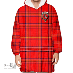 Scottish Burnett Modern Clan Tartan Oversized Blanket Hoodie - Crest Scottish Plaid Tartan Plaid