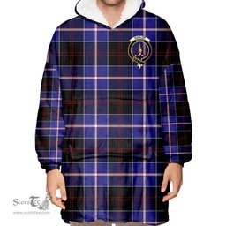 Scottish Dunlop Modern Clan Tartan Oversized Blanket Hoodie - Crest Scottish Plaid Tartan Plaid