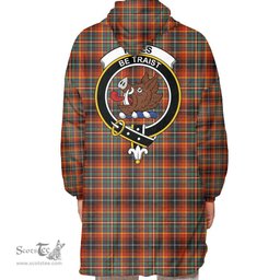 Scottish Innes Ancient Clan Tartan Oversized Blanket Hoodie - Crest Scottish Plaid Tartan Plaid