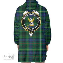 Scottish Stewart Hunting Modern Clan Tartan Oversized Blanket Hoodie - Crest Scottish Plaid Tartan Plaid