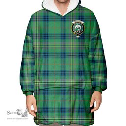 Scottish Kennedy Ancient Clan Tartan Oversized Blanket Hoodie - Crest Scottish Plaid Tartan Plaid
