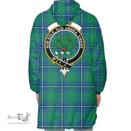 Scottish Irvine Ancient Clan Tartan Oversized Blanket Hoodie - Crest Scottish Plaid Tartan Plaid