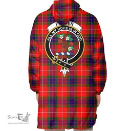 Scottish Fraser Modern Clan Tartan Oversized Blanket Hoodie - Crest Scottish Plaid Tartan Plaid