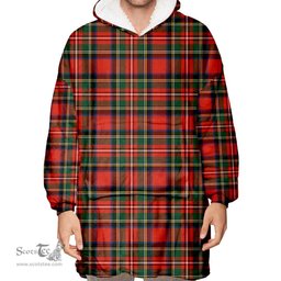 Scottish Stewart Royal Modern Clan Tartan Oversized Blanket Hoodie - Classic Scottish Plaid Tartan Plaid