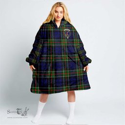Scottish Colquhoun Modern Clan Tartan Oversized Blanket Hoodie - Crest Scottish Plaid Tartan Plaid