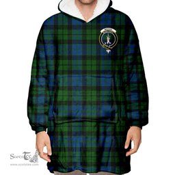 Scottish MacKay Modern Clan Tartan Oversized Blanket Hoodie - Crest Scottish Plaid Tartan Plaid