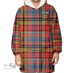Scottish Drummond of Strathallan Clan Tartan Oversized Blanket Hoodie - Crest Scottish Plaid Tartan Plaid