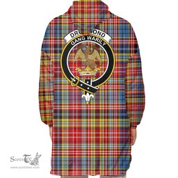 Scottish Drummond of Strathallan Clan Tartan Oversized Blanket Hoodie - Crest Scottish Plaid Tartan Plaid